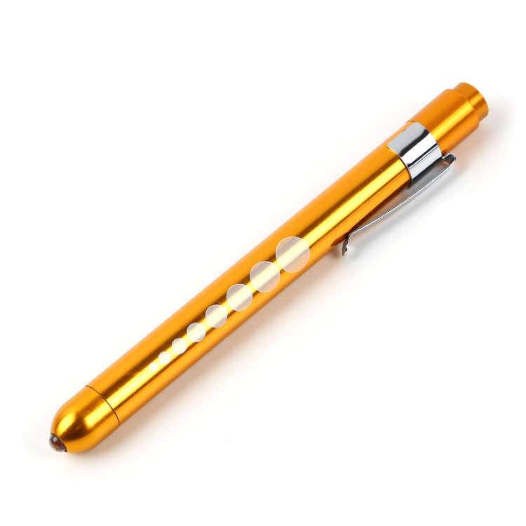 Emergency medical pupil pen flashlight LED yellow light white light