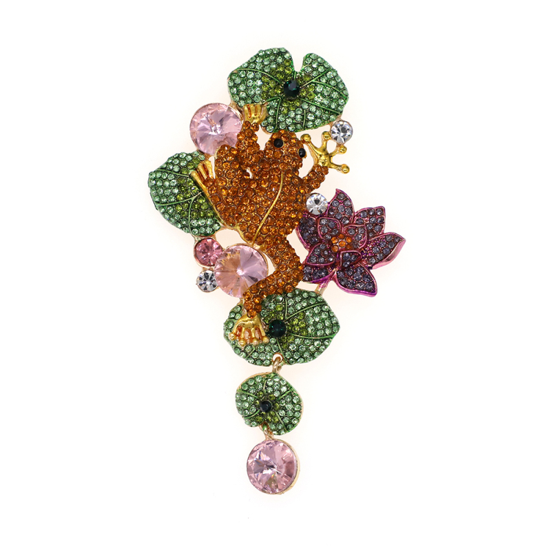 Lotus Frog Brooch