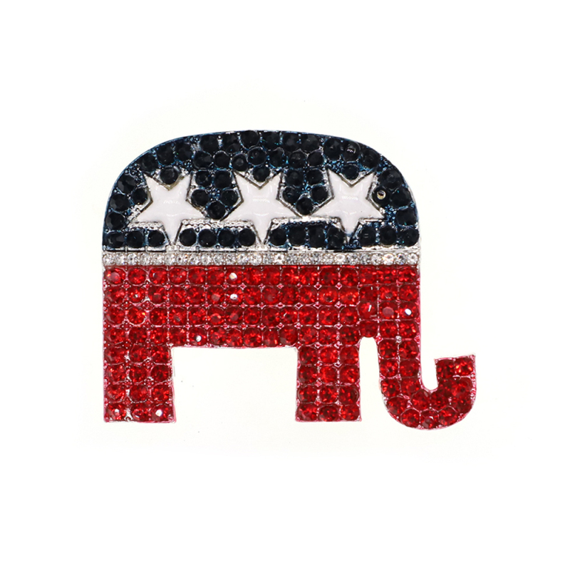 American election American flag American elephant Brooch