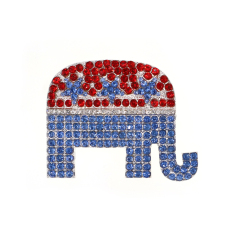 American election American flag American elephant Brooch
