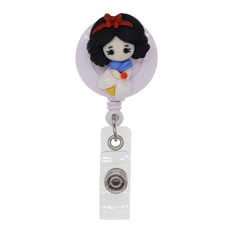 Cartoon Girl Resin Badge Reel