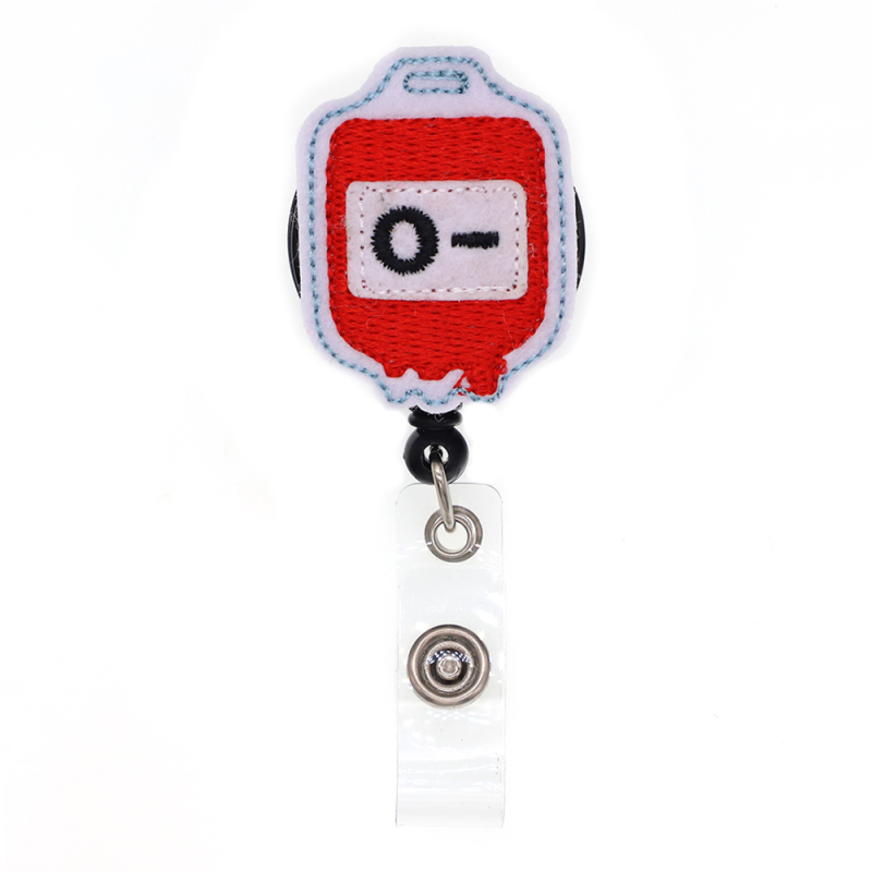 O- Blood Type Series Felt Badge Reel