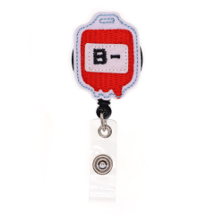 B- Blood Type Series Felt Badge Reel