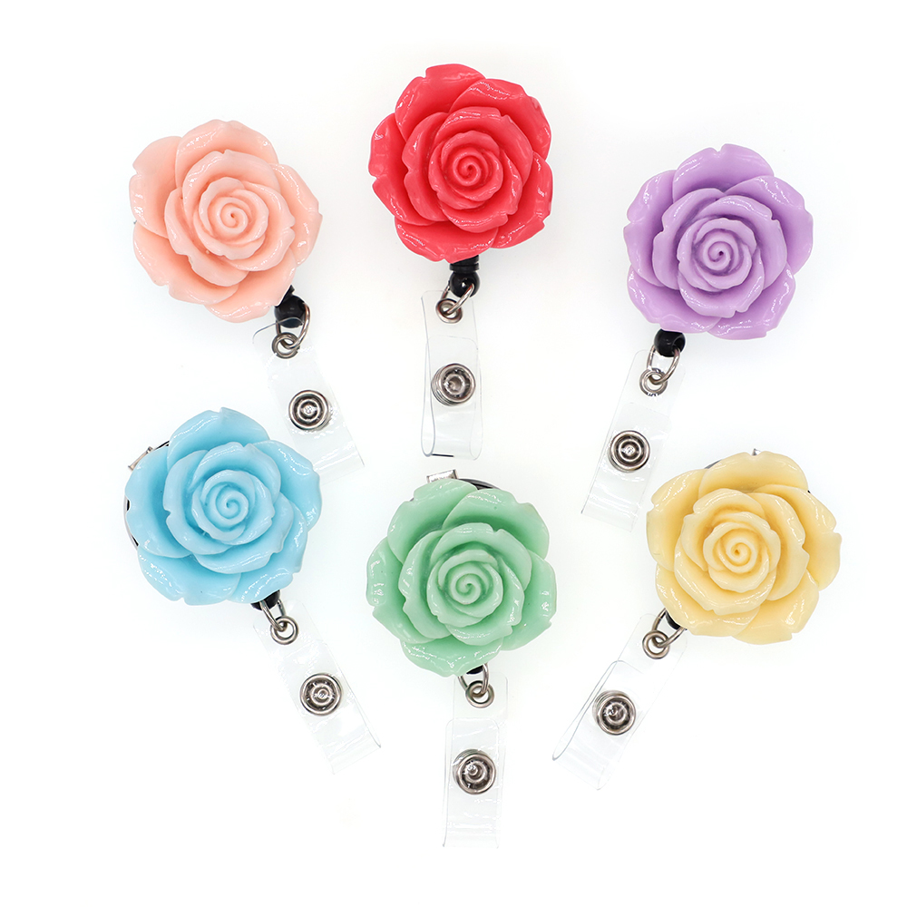 Fashion Resin Flower Badge Reel