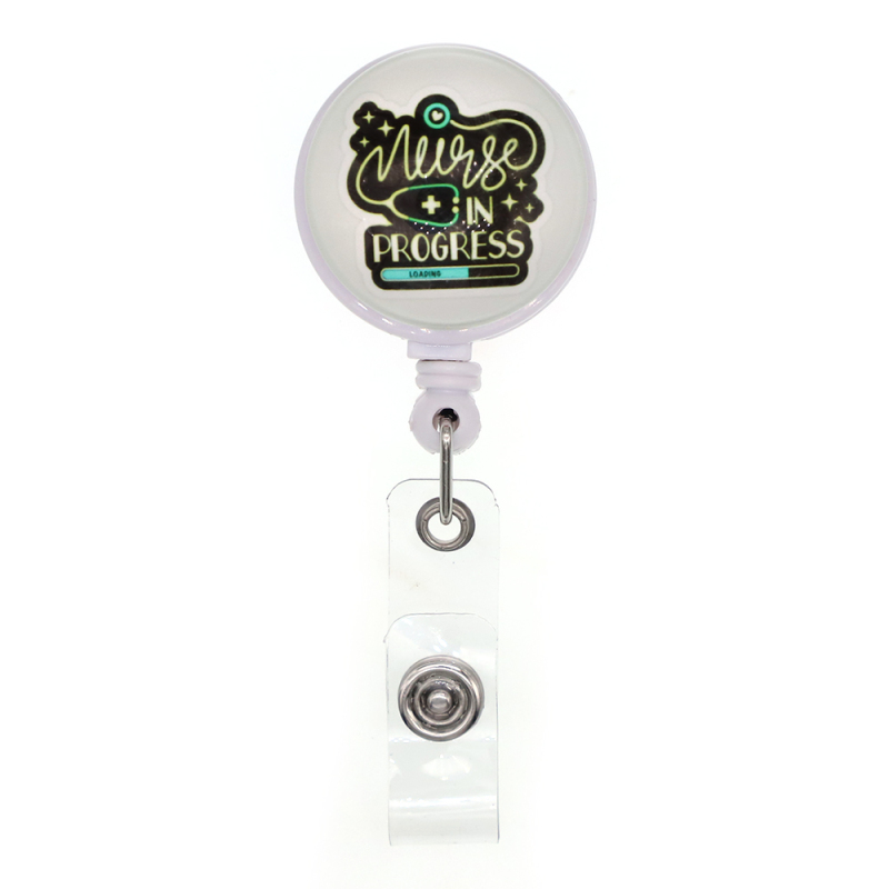 Not Fragile Crystal Glass Badge Reel