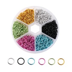 Jumping ring connecting ring combination set handmade diy jewelry accessories 6mm color aluminum ring opening ring