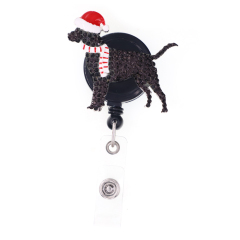 Christmas Poodle Badge Reel