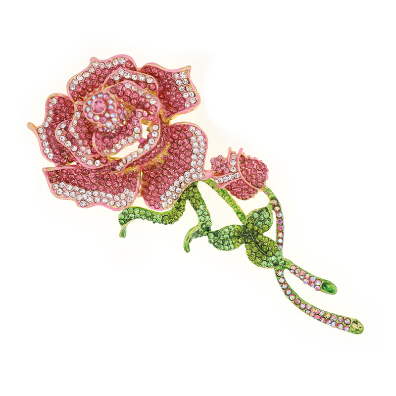 Rose Red Light Pink Rose Brooch