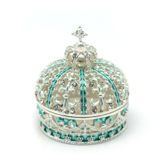 Enamel Craft Alloy Crown Jewelry Box European and American Wedding Ring Storage Box Decoration Wedding Jewelry Decoration