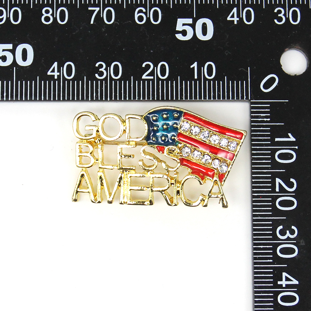New Product Listing Style Usa Flag Material Alloy Name Plate Brooches Brooch