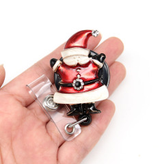 Christmas Series Santa Retractable Reel For Nurse ID Badge Holder