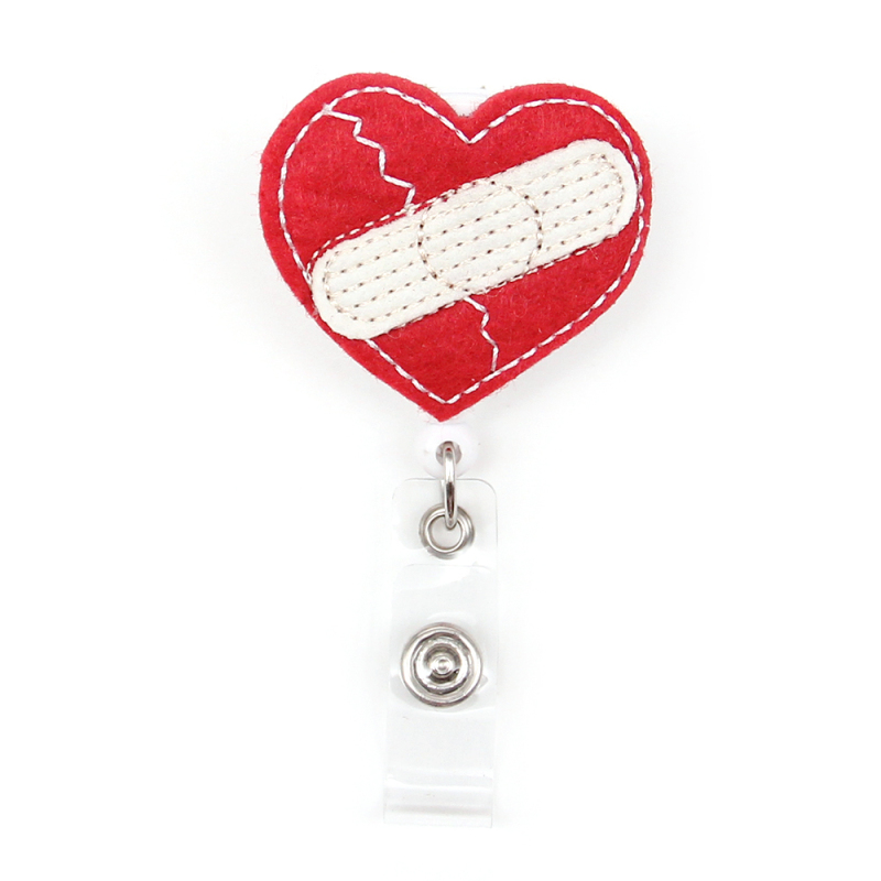 Nurse Accessories Cute love heart wound Shape Felt ID Badge Holder