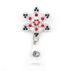 Cute Colorful Christmas Winter Snowflake Nurse Badge Holder ID Badge Reel