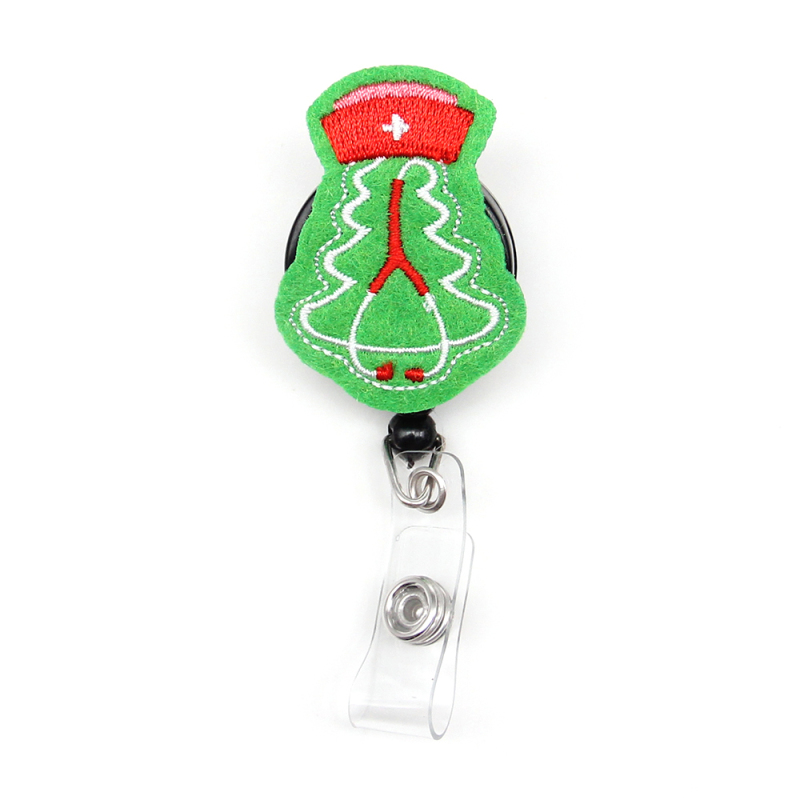 Cute Felt Christmas Tree Stethoscope ID Badge Holder for Nurse Doctor