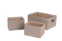 Set of 3 PP straw storage baskets