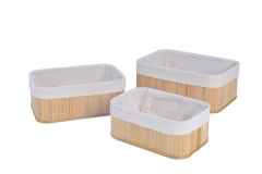 Set of 3 bamboo storage baskets
