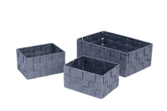 Set of 3 PP fibre storage baskets