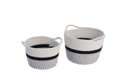 Set of 2 cotton rope storage baskets