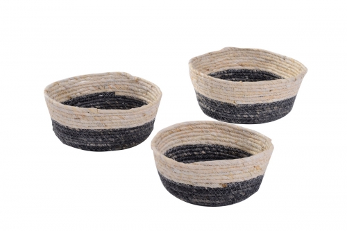maize leaf storage baskets, set of 3