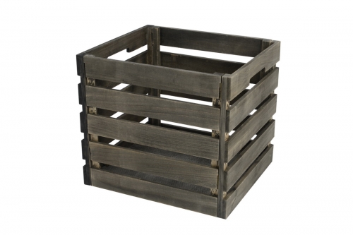 Foldable wooden basket