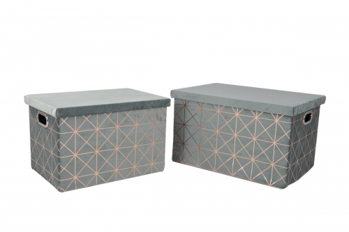Set of 2 velvet boxes with printing