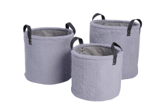 Set of 3 plush storage baskets