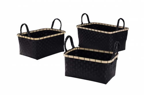 Set of 3 PP storage baskets