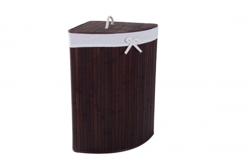 Foldable bamboo laundry basket