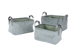 Set of 3 velvet baskets with printing