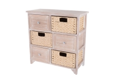 Paulownia cabinet with 6 drawers