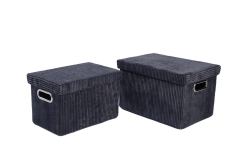 Set of 2 corduroy storage baskets