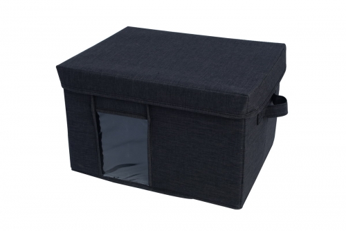 Foldable fabric box with lid