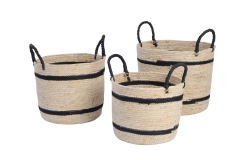 maize leaf storage baskets, set of 3