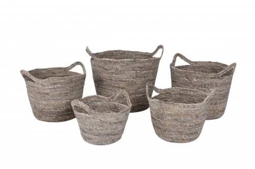 maize leaf storage baskets, set of 5