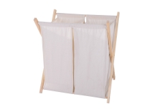 Foldable wooden laundry hamper