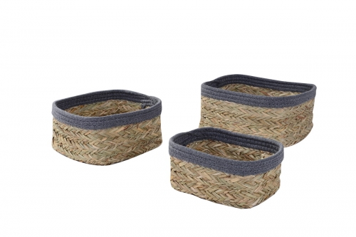 Set of 3 seagrass storage baskets