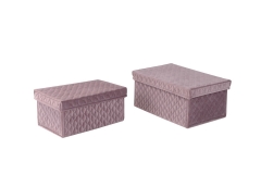 Set of 2 velvet boxes with quilting