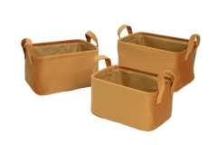 Set of 3 velvet baskets