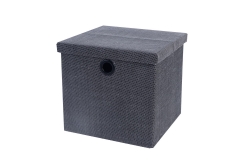 Foldable paperstraw storage box with lid