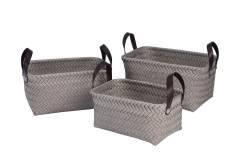 Set of 3 PE storage baskets