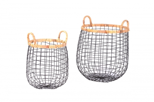 metal storage baskets, set of 2