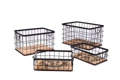 metal storage baskets, set of 4