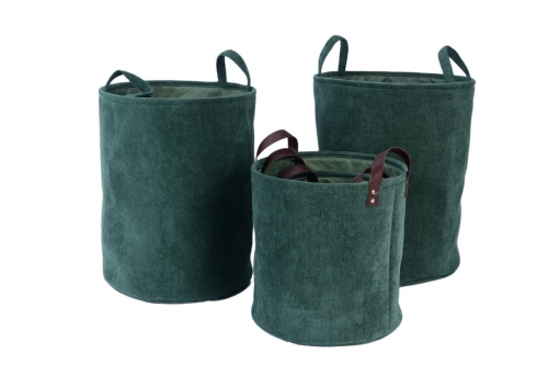 Set of 3 fabric laundry baskets