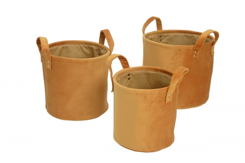 Set of 3 velvet baskets