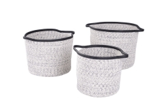 Set of 3 cotton rope storage baskets