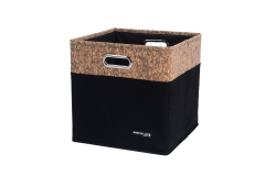 Foldable cork and felt storage box