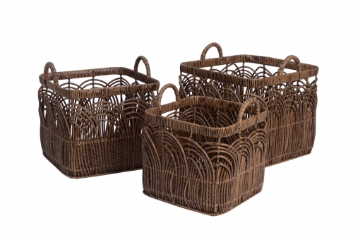 Set of 3 PE storage baskets