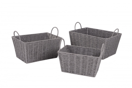 Set of 3 paper rope storage baskets