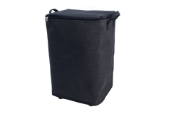Fabric laundry hamper with wheels