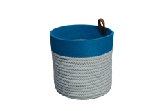 Cotton rope and felt storage basket